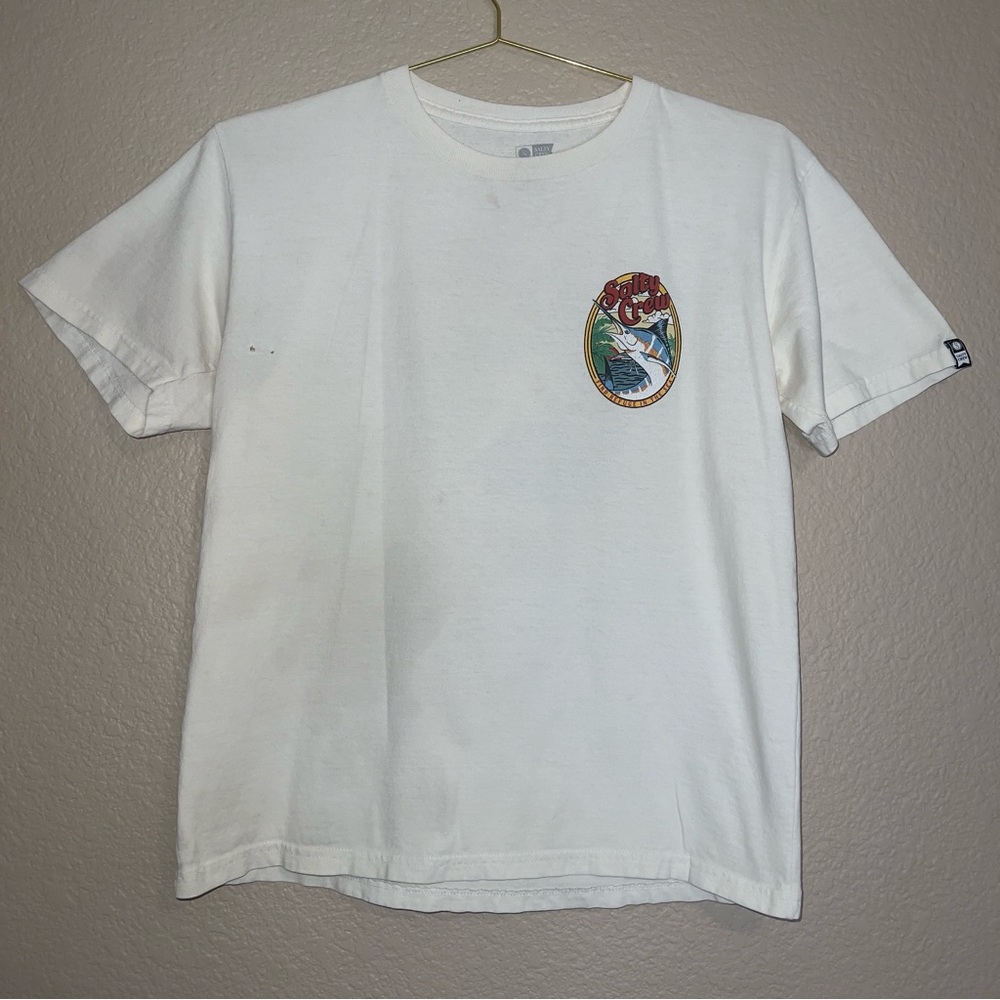 Salty Crew Boys Off White T-Shirt with Colorful Marlin Graphic
